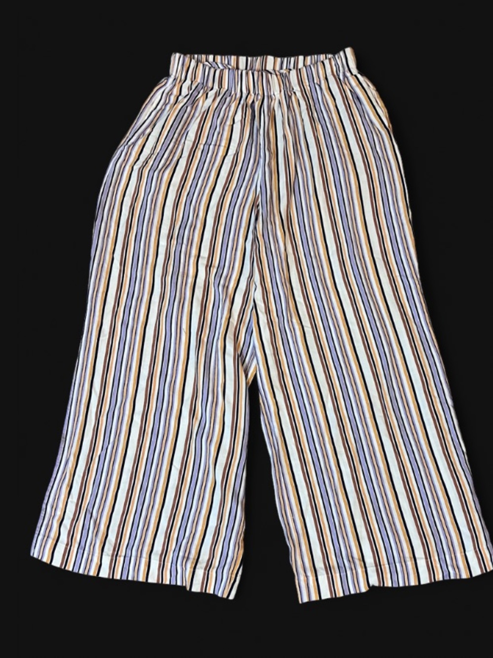 CUPSHE Striped Wide-Leg Cropped Pants Size Large